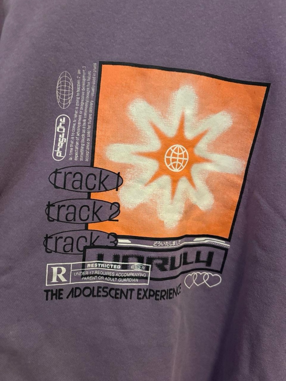 Women’s Oversized Purple Graphic Crewneck Sweatshirt - Picture 2 of 4